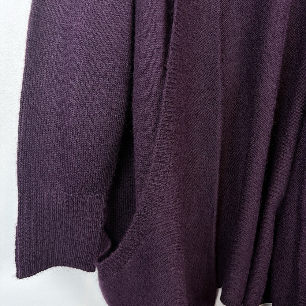 CJ Banks Cardigan Sweater Open Womens 2X Knit Burgundy Pockets Office Career - Picture 8 of 10